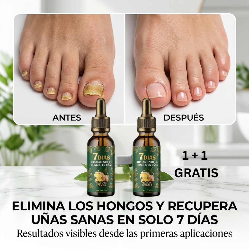 ¡Despidete de los hongos en las uñas en solo 7 días con 100% ingredientes naturales!
