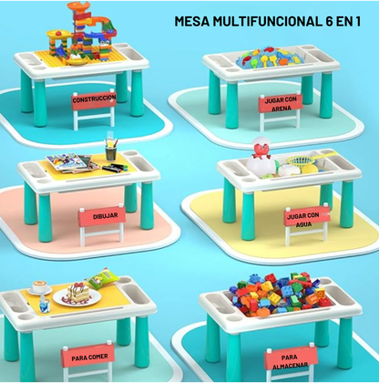 Mesa 6 en 1: Horas de Diversión y Creatividad sin Pantallas.