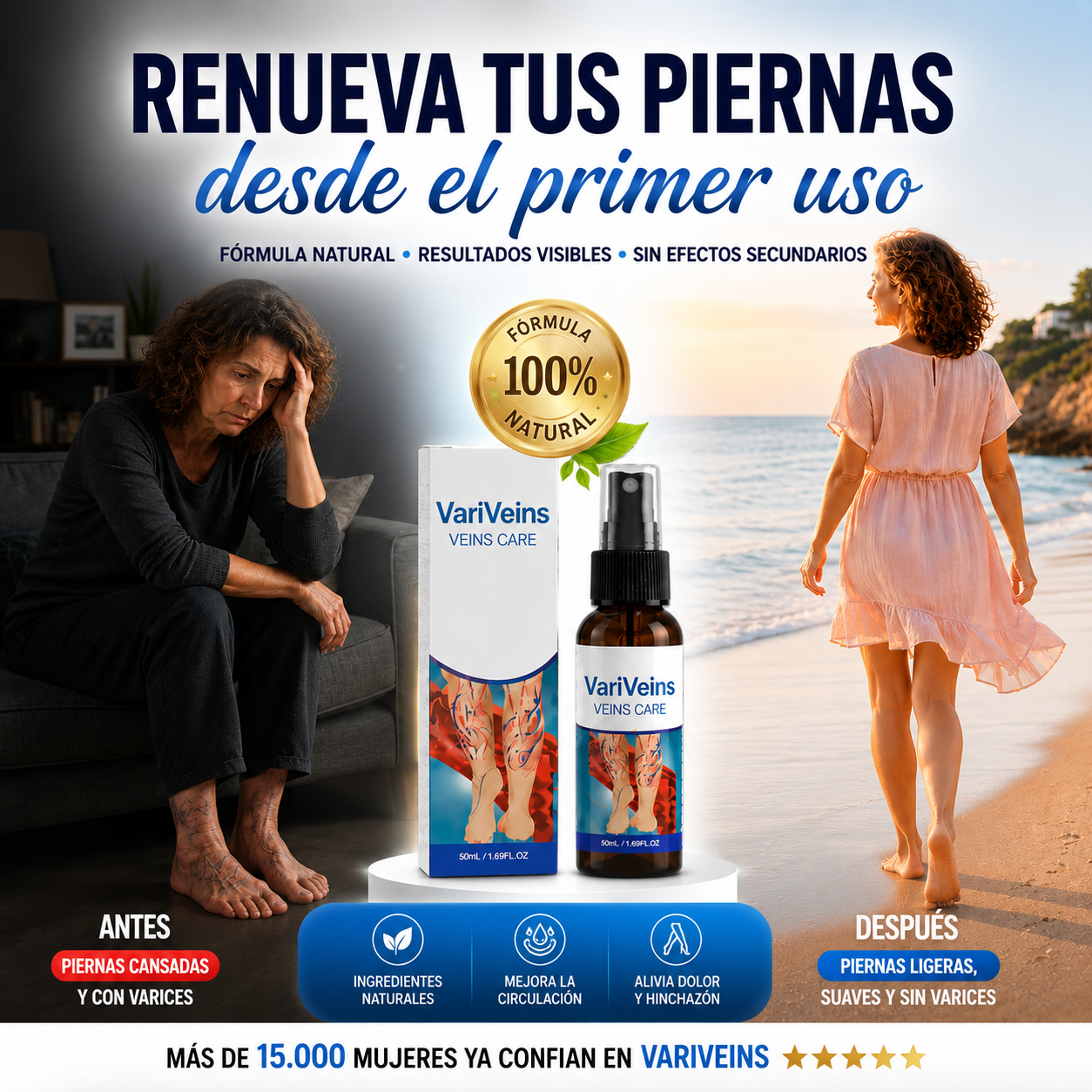 Spray Anti Varices — Alivio y Reducción Visible en 7 DIAS.