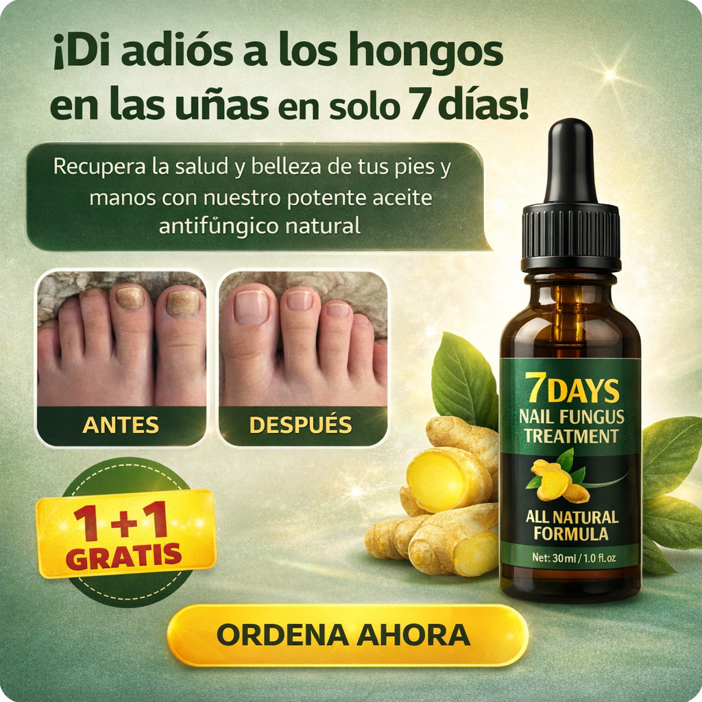 ¡Di adiós a los hongos en las uñas en solo 7 días con 100% ingredientes naturales!"